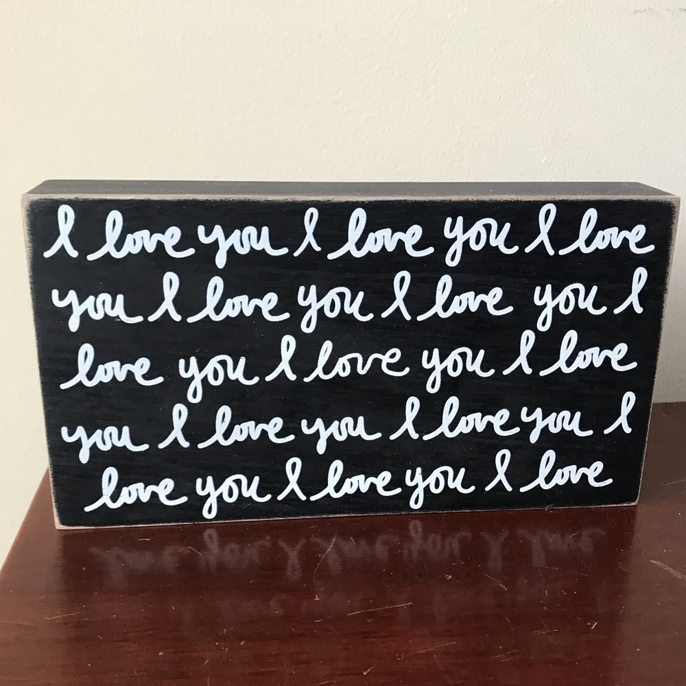 💗 Decorative wooden sign decor “I love you”